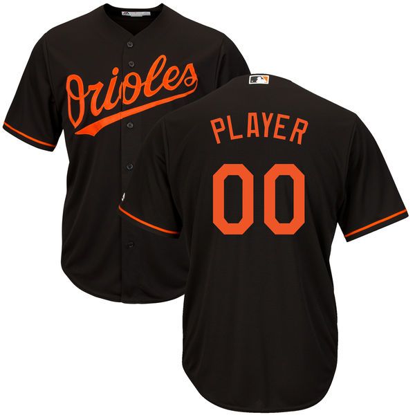 Men Baltimore Orioles Majestic Black Cool Base Custom MLB Jersey->customized mlb jersey->Custom Jersey